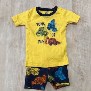 Yellow and Navy Graphic Toddler PJs